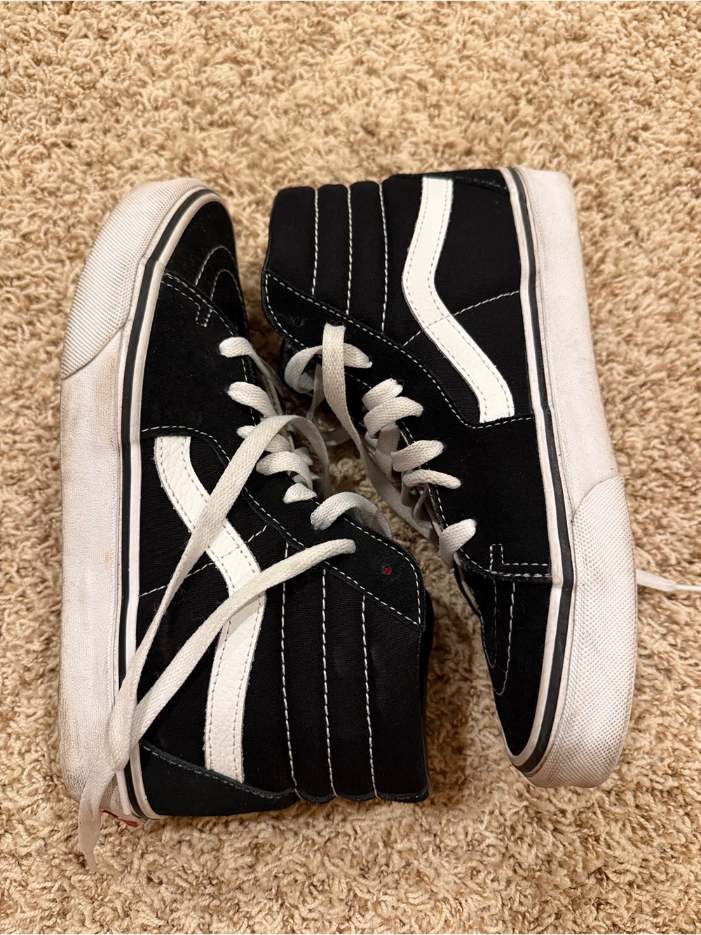 Vans Black and White Kids High-Top Skate Sneakers